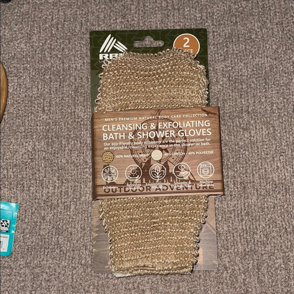 Rebel Bath & Shower Gloves - Natural
